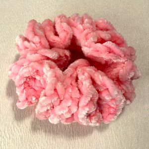 Handmade Crocheted Chenille Hair Scrunchies.